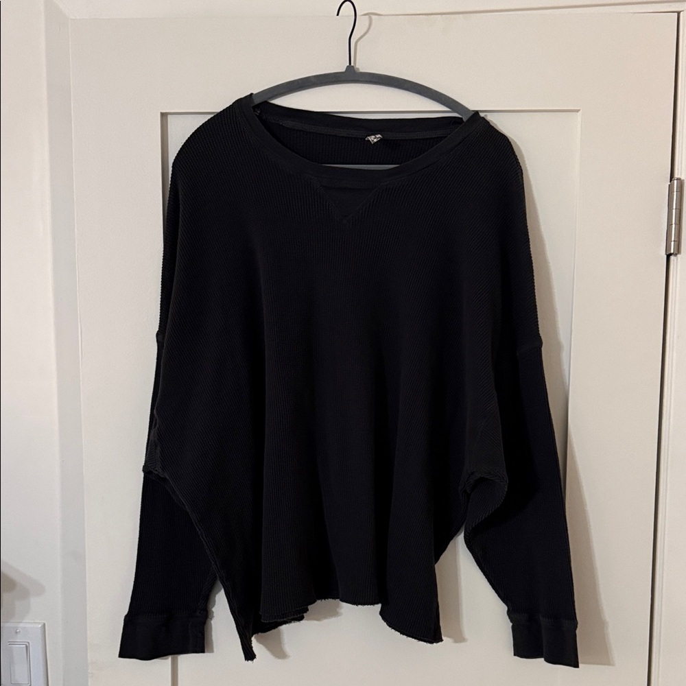 Free People Oversized Waffle Long Sleeve